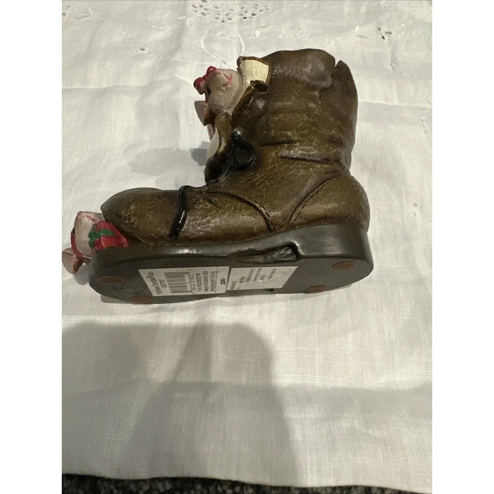 Christmas Mice Mouse in Old Boot‎ Tealight Candle Holder Yankee Candle Adorable